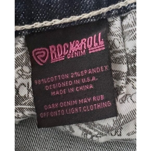 Rock & Roll Denim Jeans Womens 32x33 Straight Bootcut Western Cowgirl Rodeo - Picture 5 of 11